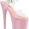 Pleaser FLAMINGO-808C Clear/Baby Pink Heels