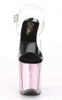 Pleaser Pole Shoes FLAMINGO-808HGI Baby Pink Hologram Heels