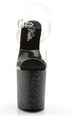 Pleaser FLAMINGO-808MG Clear/Black Heels