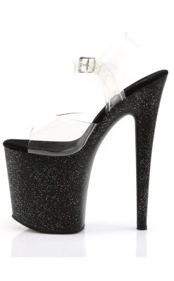 Pleaser FLAMINGO-808MG Clear/Black Heels