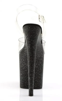 Pleaser FLAMINGO-808MG Clear/Black Heels