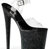 Pleaser FLAMINGO-808MG Clear/Black Heels