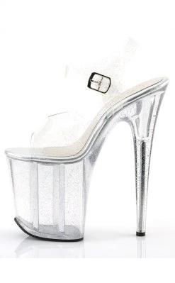 Pleaser FLAMINGO-808MMG Clear Glitter Heels