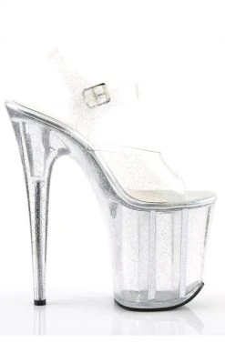 Pleaser FLAMINGO-808MMG Clear Glitter Heels