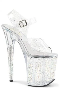 Pleaser FLAMINGO-808MMG Clear Glitter Heels
