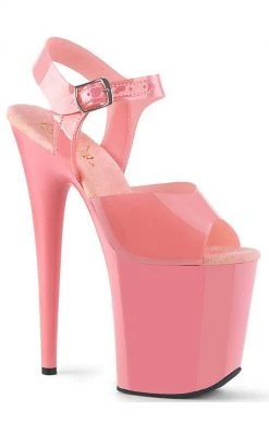 Pleaser FLAMINGO-808N Jelly-like High Heels In Baby Pink Pole Shoes