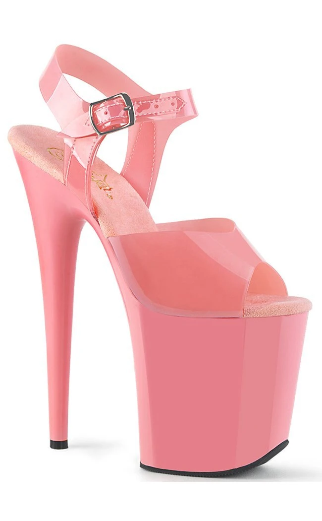 Pleaser FLAMINGO-808N Jelly-like High Heels In Baby Pink Pole Shoes 3 Pleaser FLAMINGO-808N Jelly-like High Heels In Baby Pink Pole Shoes