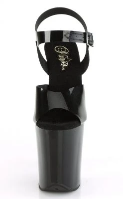 Pleaser FLAMINGO-808N Jelly-like High Heels In Black Pole Shoes