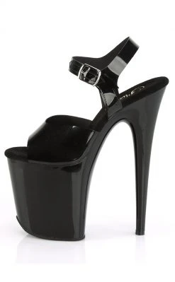 Pleaser FLAMINGO-808N Jelly-like High Heels In Black Pole Shoes