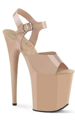 Pleaser FLAMINGO-808N Jelly-like High Heels In Nude Pole Shoes