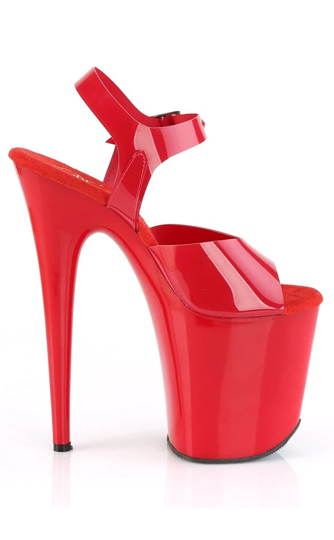 Pleaser Pole Shoes FLAMINGO-808N Jelly-like High Heels In Red 7 Pleaser Pole Shoes FLAMINGO-808N Jelly-like High Heels In Red