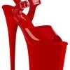 Pleaser Pole Shoes FLAMINGO-808N Jelly-like High Heels In Red