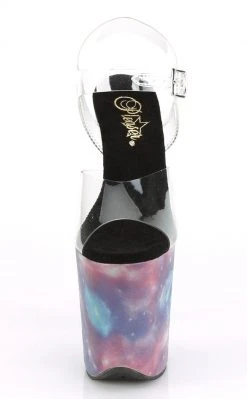 Pleaser FLAMINGO-808REFL Galaxy Reflective UV Glow Heels Pole Shoes