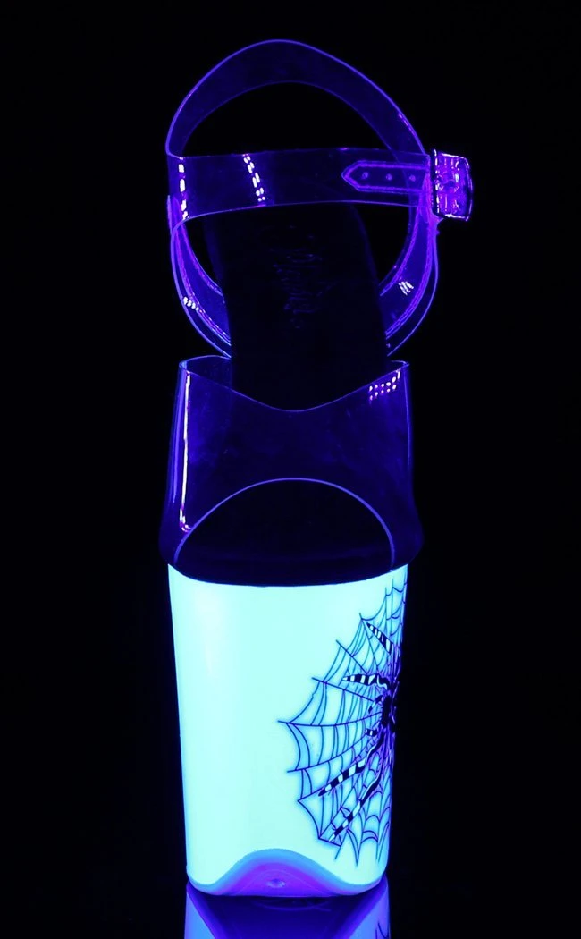 Pleaser Pole Shoes FLAMINGO-808SW Neon White Heels 4 Pleaser Pole Shoes FLAMINGO-808SW Neon White Heels