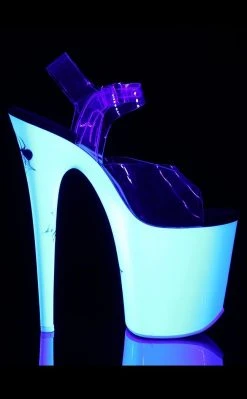 Pleaser Pole Shoes FLAMINGO-808SW Neon White Heels 11 Pleaser Pole Shoes FLAMINGO-808SW Neon White Heels
