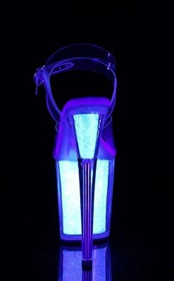 Pleaser FLAMINGO-808UVG Clear/Neon Opal Glitter Heels Pole Shoes