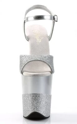 Pleaser FLAMINGO-809-2G Silver Gllitter Heels Pole Shoes 8 Pleaser FLAMINGO-809-2G Silver Gllitter Heels Pole Shoes