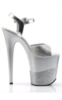 Pleaser FLAMINGO-809-2G Silver Gllitter Heels Pole Shoes 11 Pleaser FLAMINGO-809-2G Silver Gllitter Heels Pole Shoes
