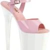 Pleaser FLAMINGO-809 Baby Pink/White Patent Heels 1 Pleaser FLAMINGO-809 Baby Pink/White Patent Heels