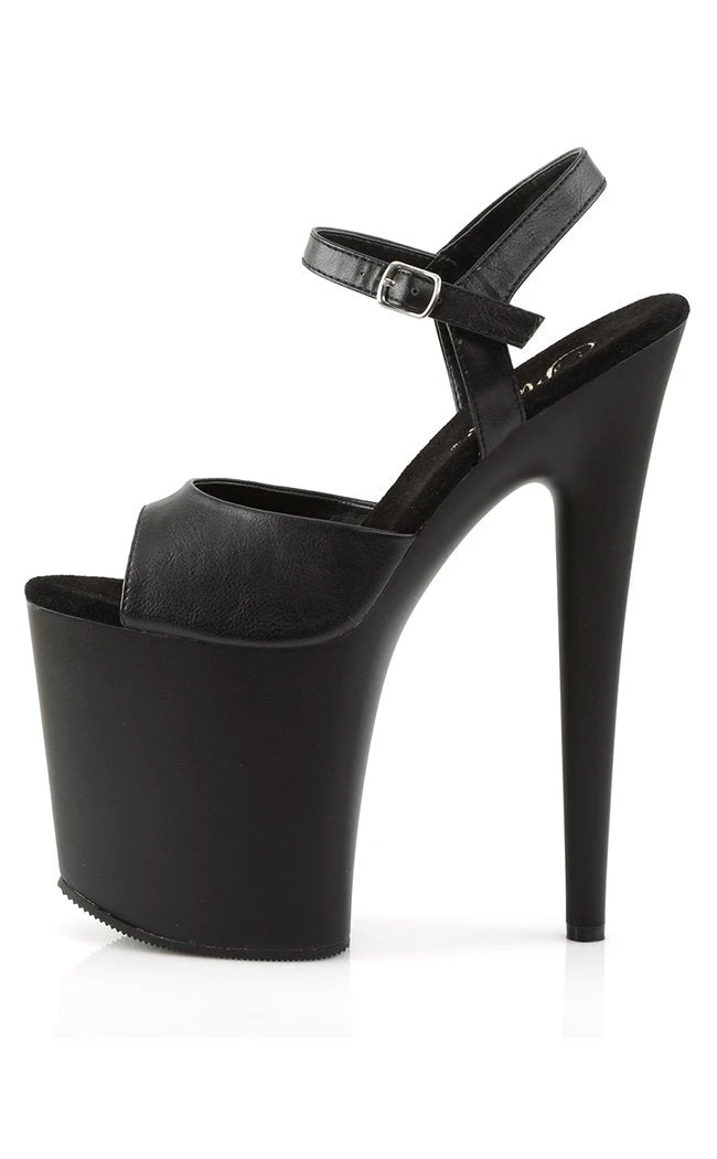 Pleaser Pole Shoes FLAMINGO-809 Black Faux Leather Heels 5 Pleaser Pole Shoes FLAMINGO-809 Black Faux Leather Heels