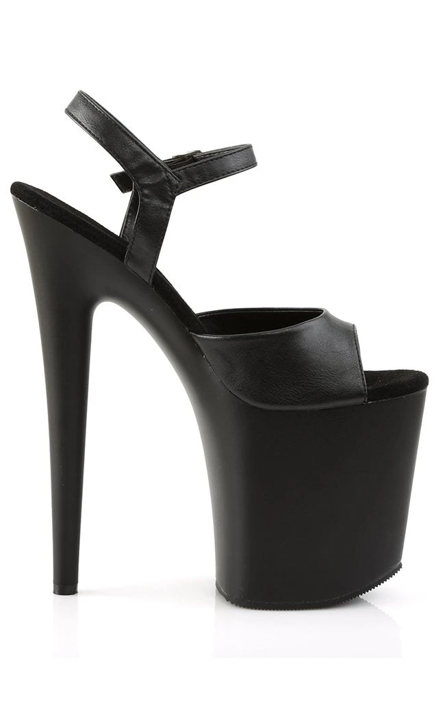 Pleaser Pole Shoes FLAMINGO-809 Black Faux Leather Heels 7 Pleaser Pole Shoes FLAMINGO-809 Black Faux Leather Heels