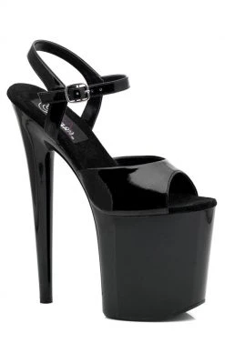 Pleaser FLAMINGO-809 Black Patent Heels Pole Shoes