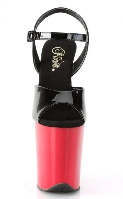 Pleaser FLAMINGO-809 Black Patent & Red Heels 8 Pleaser FLAMINGO-809 Black Patent & Red Heels