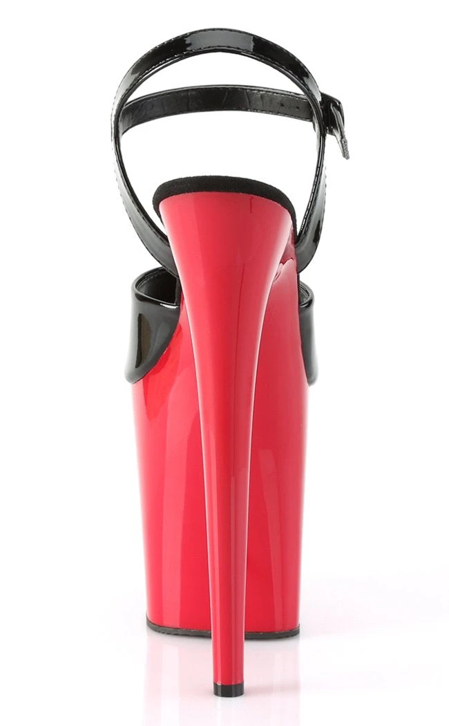 Pleaser FLAMINGO-809 Black Patent & Red Heels 6 Pleaser FLAMINGO-809 Black Patent & Red Heels