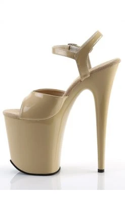 Pleaser FLAMINGO-809 Cream Patent Heels Pole Shoes