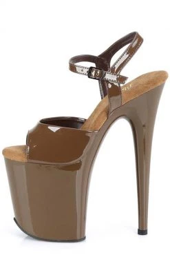 Pleaser Pole Shoes FLAMINGO-809 Mocha Patent Heels