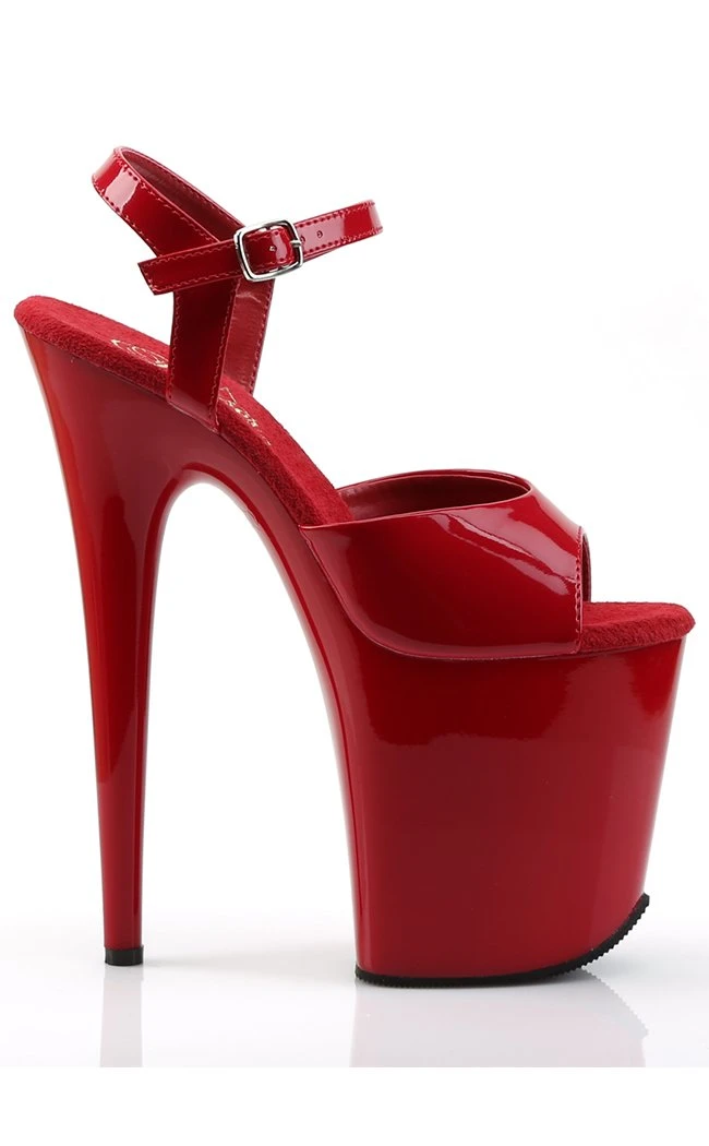 Pleaser Pole Shoes FLAMINGO-809 Red Patent Heels 7 Pleaser Pole Shoes FLAMINGO-809 Red Patent Heels