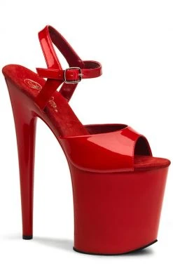 Pleaser Pole Shoes FLAMINGO-809 Red Patent Heels