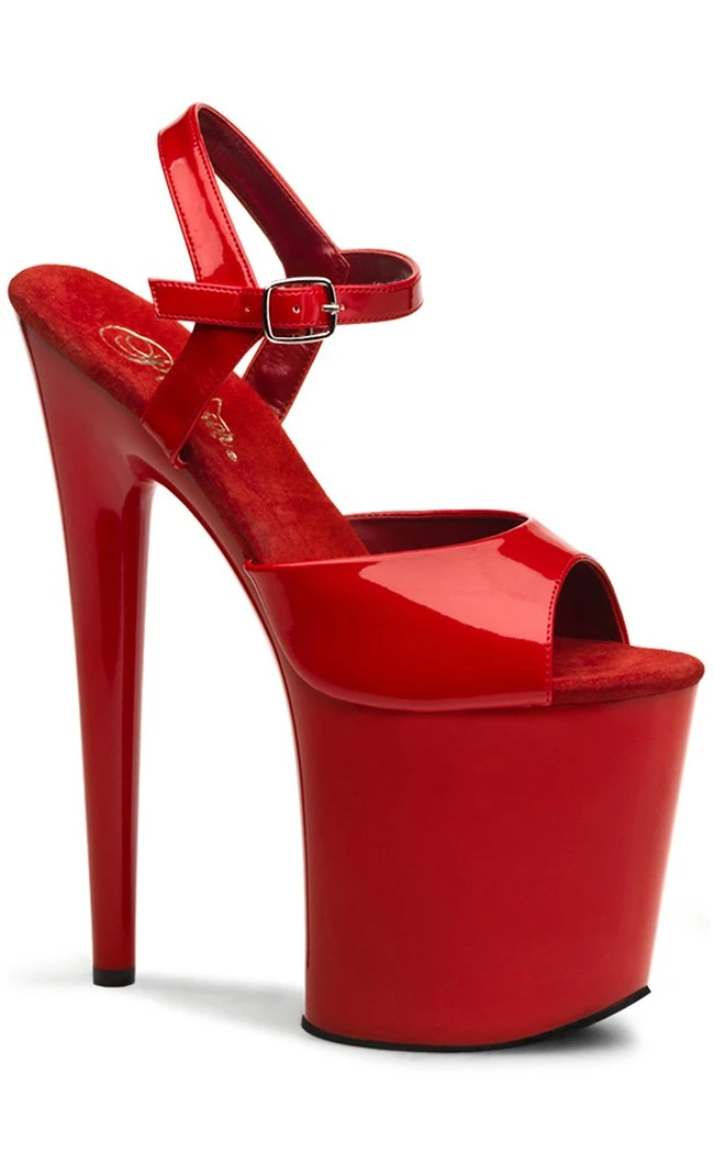 Pleaser Pole Shoes FLAMINGO-809 Red Patent Heels 3 Pleaser Pole Shoes FLAMINGO-809 Red Patent Heels