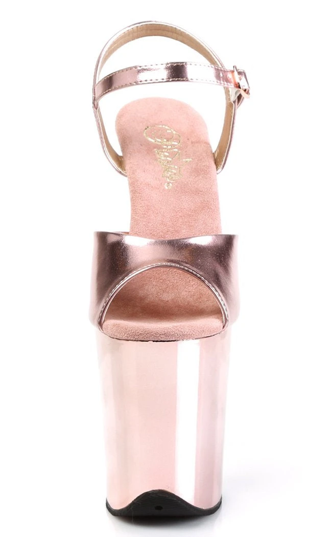 Pleaser FLAMINGO-809 Rose Gold Chrome Heels Pole Shoes 4 Pleaser FLAMINGO-809 Rose Gold Chrome Heels Pole Shoes