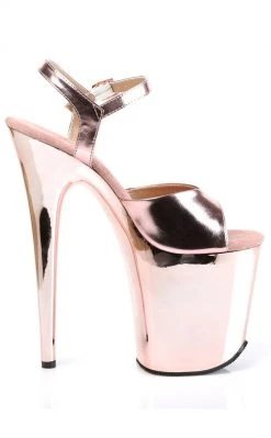 Pleaser FLAMINGO-809 Rose Gold Chrome Heels Pole Shoes 11 Pleaser FLAMINGO-809 Rose Gold Chrome Heels Pole Shoes