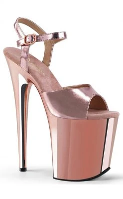Pleaser FLAMINGO-809 Rose Gold Chrome Heels Pole Shoes