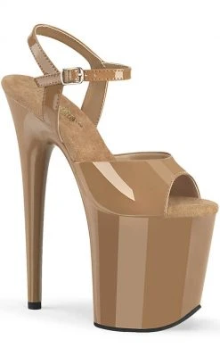 Pleaser Pole Shoes FLAMINGO-809 Toffee Patent Heels