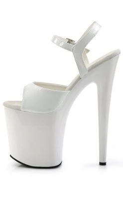 Pleaser FLAMINGO-809 White Patent Heels