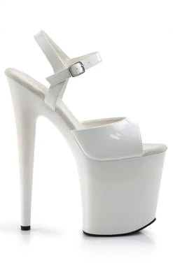 Pleaser FLAMINGO-809 White Patent Heels