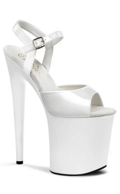 Pleaser FLAMINGO-809 White Patent Heels