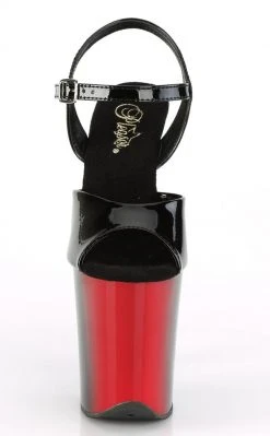 Pleaser Pole Shoes FLAMINGO-809BR Red-Black Ombre Heels