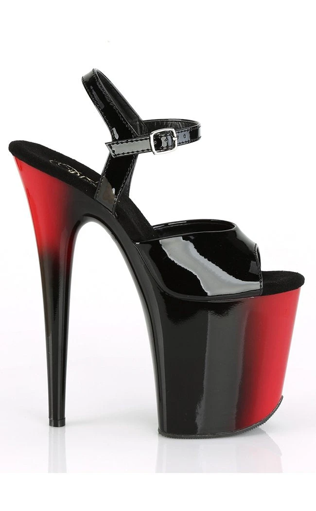 Pleaser Pole Shoes FLAMINGO-809BR Red-Black Ombre Heels 7 Pleaser Pole Shoes FLAMINGO-809BR Red-Black Ombre Heels
