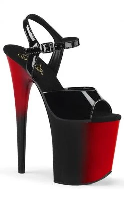 Pleaser Pole Shoes FLAMINGO-809BR Red-Black Ombre Heels