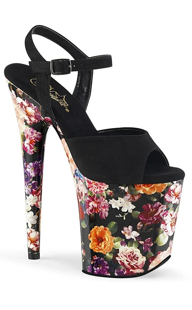 Pleaser FLAMINGO-809WR Flower Print Heels Pole Shoes 3 Pleaser FLAMINGO-809WR Flower Print Heels Pole Shoes