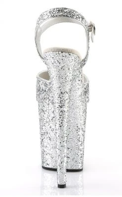 Pleaser FLAMINGO-810LG Silver Glitter Heels