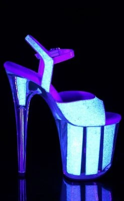 Pleaser Pole Shoes FLAMINGO-810UVG Neon Opal Glitter Heels