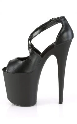 Pleaser FLAMINGO-821 Black Peep Toe Heels Pole Shoes
