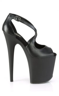 Pleaser FLAMINGO-821 Black Peep Toe Heels Pole Shoes