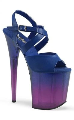 Pleaser Pole Shoes FLAMINGO-822T Blue-Purple Ombre Heels