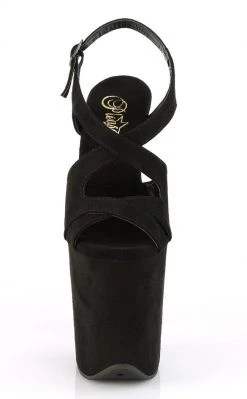 Pleaser FLAMINGO-831FS Black Faux Suede Heels Pole Shoes